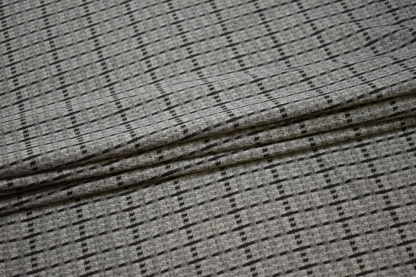 Трикотаж серый в полоску W-126507