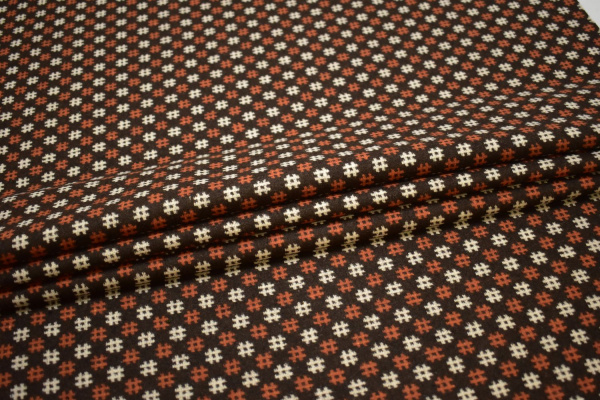 Пальтовая коричневая терракотовая ткань W-133087