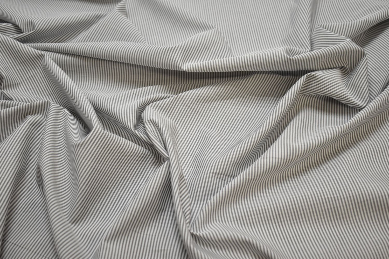 Рубашечная серая белая полоска W-128876