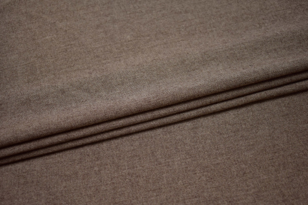 Костюмная бежевая ткань из шерсти W-131707