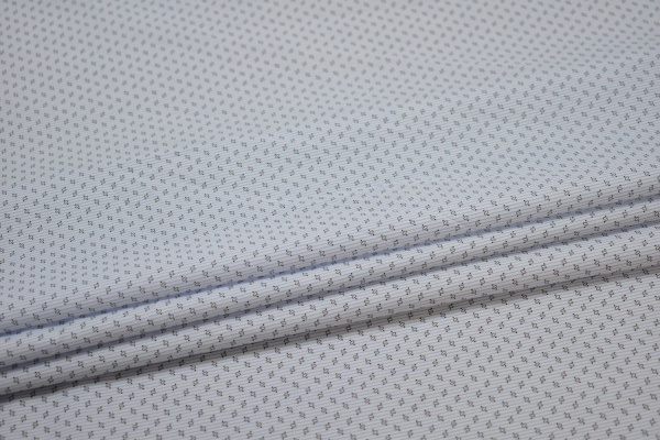 Рубашечная белая голубая ткань геометрия W-132093