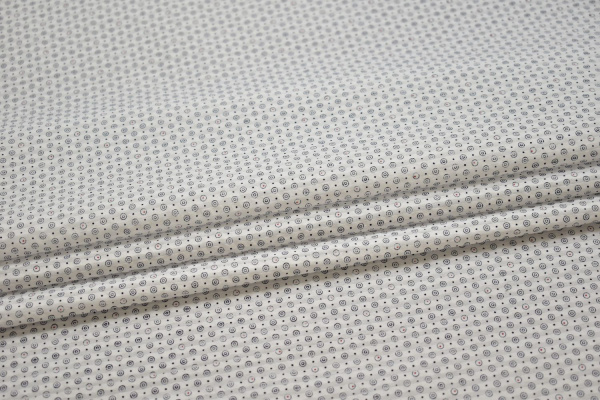 Рубашечная белая синяя ткань геометрия W-131545