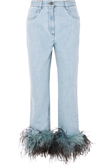 Необычный декор джинсовых брюк Prada, H&M, Tie Ankle Jean