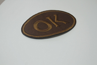 Термонаклейка коричневая с надписью ОК W-133803