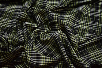 Рубашечная ткань зеленая черная полоска W-131783