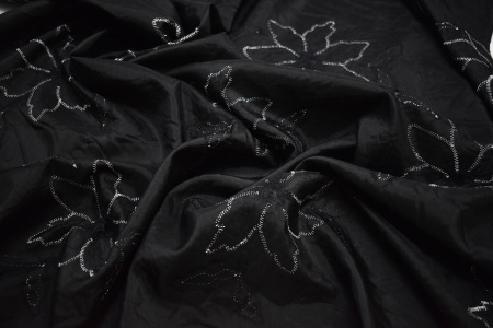 Тафта черного цвета вышивка W-128811