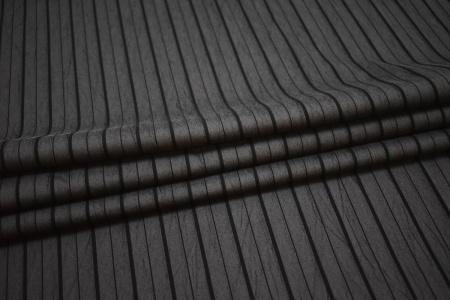 Рубашечная серая черная ткань полоска W-133036