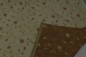 Скатертная ткань Цветы и листья W-133797