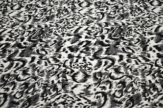Пальтовая серая белая ткань леопард W-131521