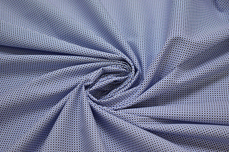 Рубашечная синяя ткань горох W-128018