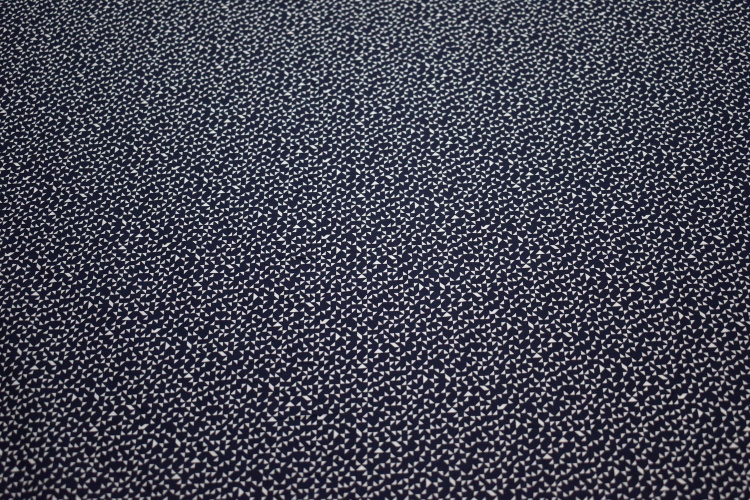 Рубашечная синяя белая ткань геометрия W-131541