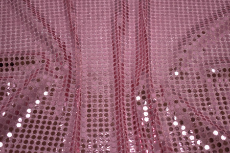 Сетка розовая с пайетками W-127985