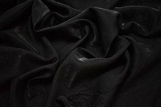 Плательная черная ткань W-130367