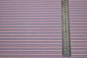 Рубашечная серая розовая ткань полоска W-131571