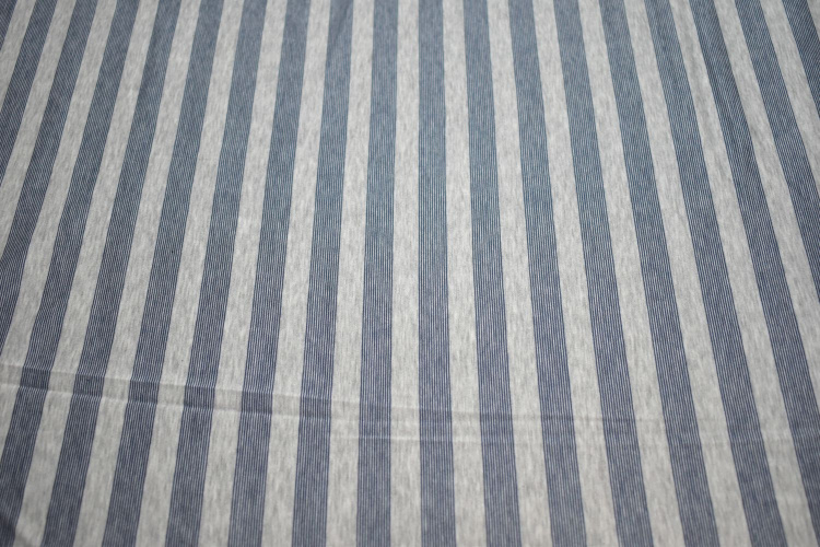 Трикотаж серый синий полоска W-130892