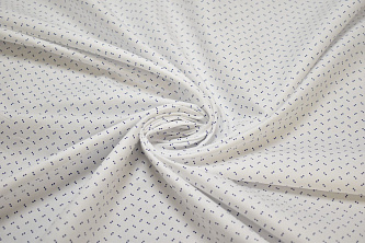 Рубашечная белая синяя ткань геометрия W-131539