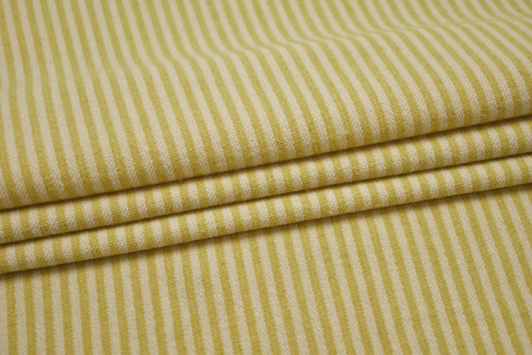 Костюмная белая и желтая ткань полоска W-131429