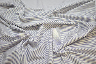 Рубашечная синяя белая ткань полоска W-130969