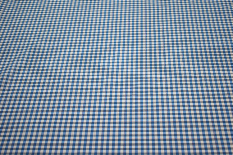 Рубашечная серая синяя ткань полоска клетка W-132554