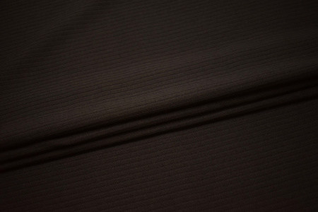 Костюмная темно-коричневая ткань фактурная полоска W-133133
