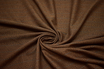 Костюмная коричневая ткань полоска W-132708