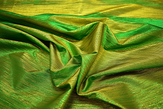 Парча зеленая золотая W-126389