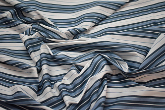 Рубашечная белая синяя ткань полоска W-132672