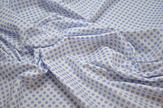 Рубашечная белая голубая ткань геометрия W-132099