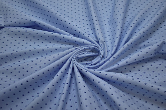Рубашечная синяя ткань геометрический узор W-132490