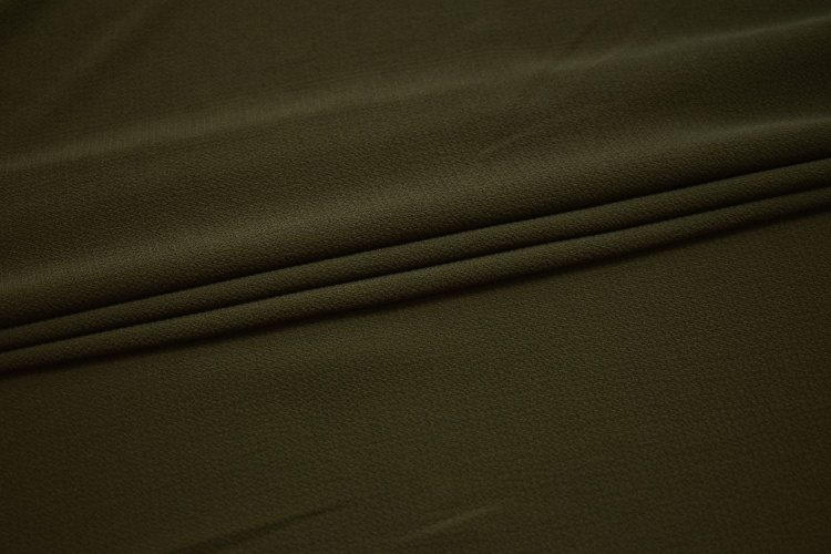 Плательная фактурная ткань цвета хаки W-132005