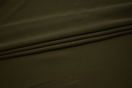 Плательная фактурная ткань цвета хаки W-132005