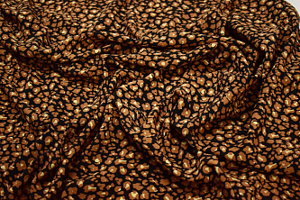 Плательная черная коричневая ткань абстракция W-133044