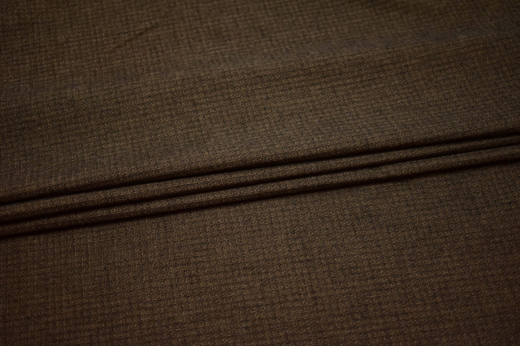 Костюмная коричневая фактурная ткань W-132718