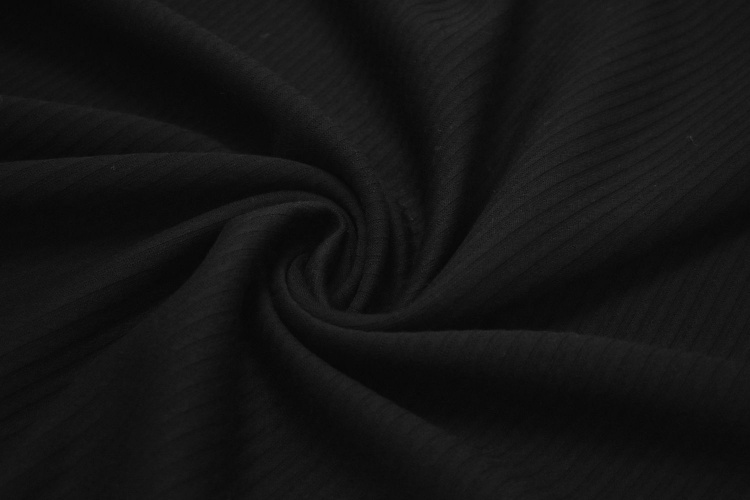 Пальтовая черная ткань W-129732
