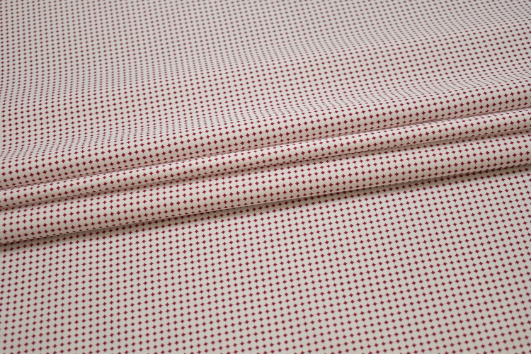 Рубашечная белая красная ткань геометрия W-132101