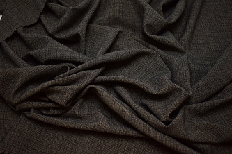 Костюмная серо-коричневая ткань полоска W-133086