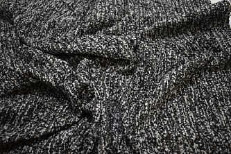 Пальтовая серая черная ткань W-130948