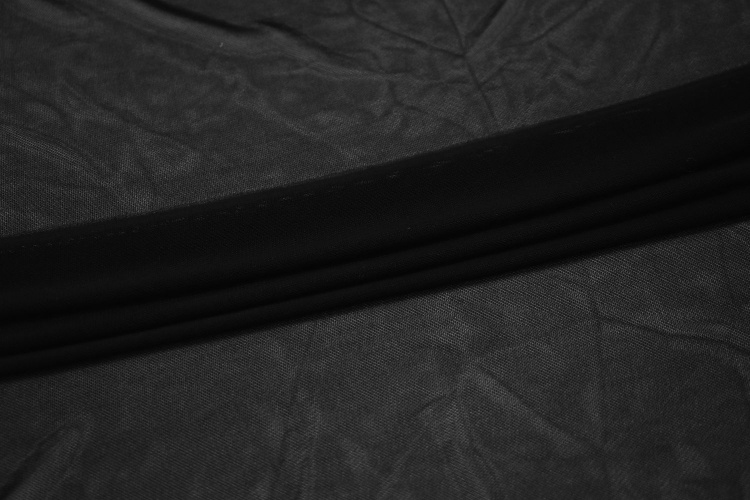Сетка-стрейч черного цвета W-128572