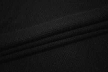 Пальтовая фактурная черная ткань W-129737
