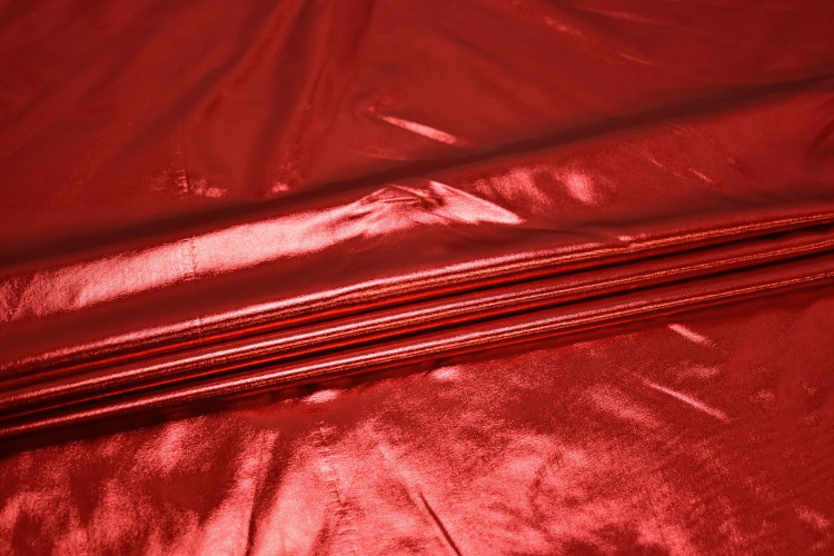 Парча-стрейч красного цвета W-129017