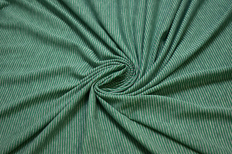Трикотаж зеленый серый полоска W-129968