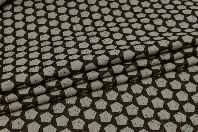 Скатертная ткань итальянская с геометрическим узором W-133549