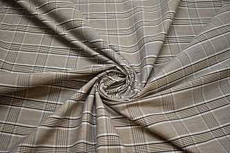 Рубашечная ткань серая коричневая полоска W-132255