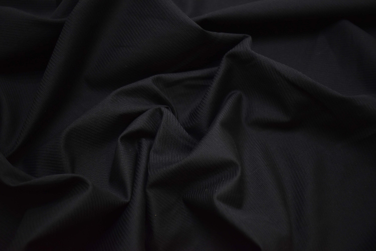 Костюмная черная ткань W-125543