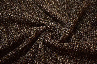 Пальтовая черная коричневая ткань W-130175