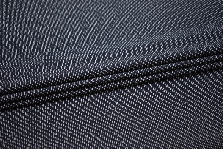 Рубашечная синяя белая ткань геометрический узор W-133028