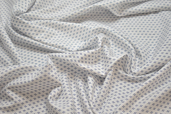 Рубашечная белая синяя ткань геометрия W-131560