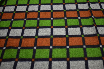 Пальтовая оранжевая зеленая ткань W-132600