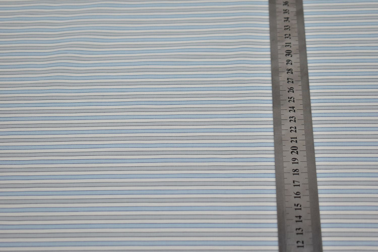 Рубашечная голубая белая ткань полоска W-131573