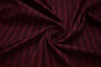 Рубашечная бордовая ткань черная полоска W-133018